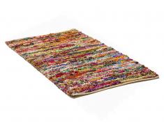 Tapis rectangulaire en coton - 140x200 cm - bariolé - Bafra