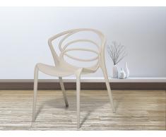 Chaise de jardin design - siège en plastique beige - Bend