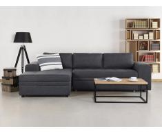 Canapé d'angle convertible avec rangements - canapé en tissu gris foncé - Kiruna