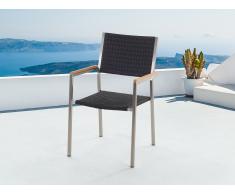 Chaise de jardin - acier inox et rotin - Grosseto