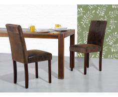 Chaise - Chaise salle à manger - Cuir vielli - Marron - Broadway