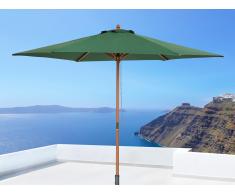 Parasol en bois - toile verte sans lambrequin - Toscana