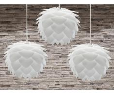 Lampe de plafond - Lot de 3 lampes suspendues - plafonnier - luminaire blanc - Silvia Mini