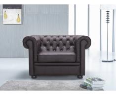 Fauteuil de salon, Cuir véritable brun