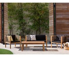 Ensemble de jardin - Table chaises et banc- Acacia - Marron - Pacific