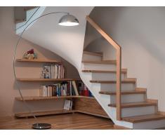 Lampadaire design - luminaire - lampe de salon - argenté - Kama