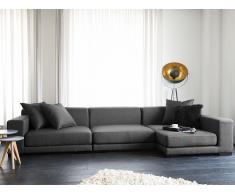 Canapé d'angle design - canapé en tissu gris foncé - Cloud (G)
