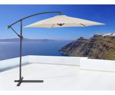 Parasol en métal - toile beige sans lambrequin - Metall