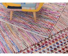 Tapis rectangulaire en coton - Tapis multicolore 140x200 cm - bariolé clair - Bartin