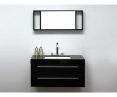 Meuble vasque à tiroirs - miroir inclus - noir - Barcelona