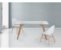 Table de salle à manger - table en verre - 160x90 cm - Hudson