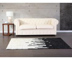 Tapis en peau de vache - 160x230 cm - noir crème - Bolu