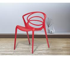 Chaise de jardin design - siège en plastique rouge - Bend