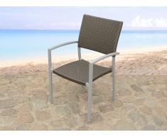 Chaise de jardin - aluminium et rotin - Torino