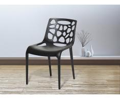 Chaise de jardin - Chaise en plastique noir - Morgan