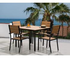 Ensemble de jardin - Table et chaises - Aluminium et polywood - Prato