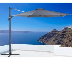 Parasol en métal - toile anthracite ronde - ø 291 cm - Savona