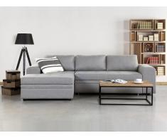 Canapé d'angle convertible avec rangements - canapé en tissu gris clair - Kiruna
