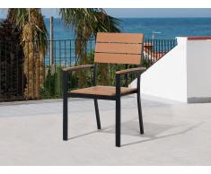 Chaise de jardin - Chaise - Aluminium et Polywood - Marron - Como