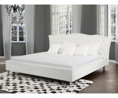 Lit design en cuir - lit double 180x200 cm - Metz - sommier inclus - blanc