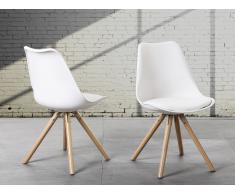 Chaise design - siège en plastique blanc - Dakota