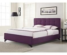 Lit en tissu violet - lit double 180x200 cm - sommier inclus - Ambassador