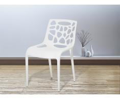 Chaise de jardin - Chaise en plastique blanc - Morgan