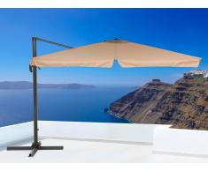 Parasol en métal - toile mokka carrée - 297x297 cm - Monza