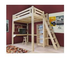 Lit Mezzanine Alpage + Echelle + Bureau + Etagère murale