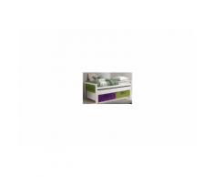 Lit gigogne Marina 90 x 190 cm Prune et Anis
