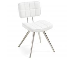 Chaise Lalo, blanc et inox