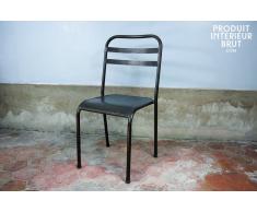 Chaise metal empilable brune