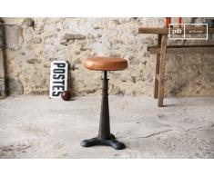 Tabouret industriel de tailleur avec assise cuir