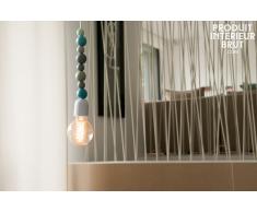 Suspension vintage en bois Filipïnn bleue