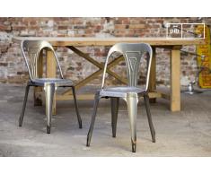 Chaise industrielle Multipl's finition acier brossé