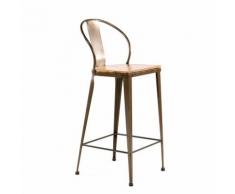 Tabouret industriel en métal et bois - TB 317
