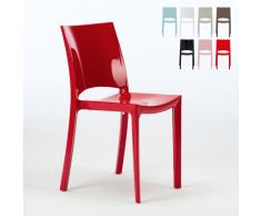 Chaise en polypropylène empilable cuisine café maison bar SUNSHINE ...