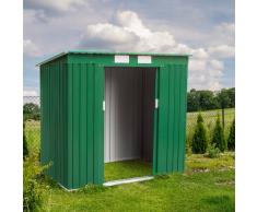 Abri de jardin cabanon de rangement en métal Cabane galvanisé verte...