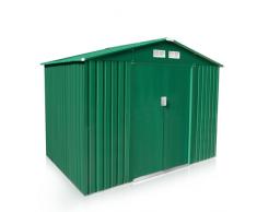 Abri de jardin box metal vert rangement outils Cabane metal galvani...