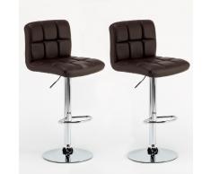 Couple 2 tabourets brun cuisine conception arrière repose-pieds