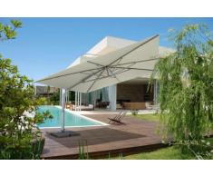Parasol a mat déporté excentré de jardin 4x4 aluminium carré GIOVE