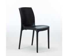 Chaise plastique Poly-rotin cafè bar glaciers empilable BOHEME Gr...