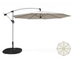 Parasol de jardin 3 mètres à bras décentralisée aluminium octogonal...