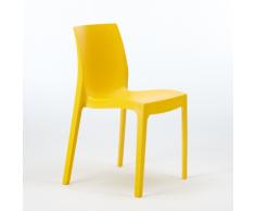 4 Jaune chaise chaises en polypropylène pour la cuisine et le bar