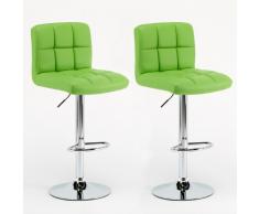 Couple 2 tabourets vert cuisine conception arrière repose-pieds