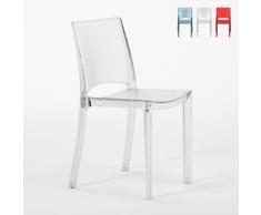Chaise polycarbonate transparent empilable cuisine bar NILO Grand S...
