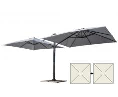 Parasol de jardin 3x3 bras double mât double en aluminium bar hôt...