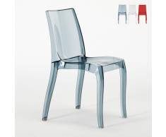 Chaise cuicine bar transparent empilable CRISTAL LIGHT polycarbonat...