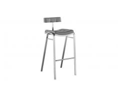 Tabouret de bar en inox brossé, hauteur assise 75cm - Barcelona Solde