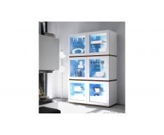 Vitrine 6 portes laqué mat blanc - Galatik